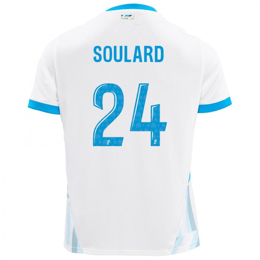 Niño Camiseta Amandine Soulard #24 Blanco Azul Cielo 1ª Equipación 2024/25 La Camisa México