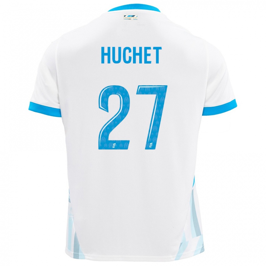 Niño Camiseta Sarah Huchet #27 Blanco Azul Cielo 1ª Equipación 2024/25 La Camisa México