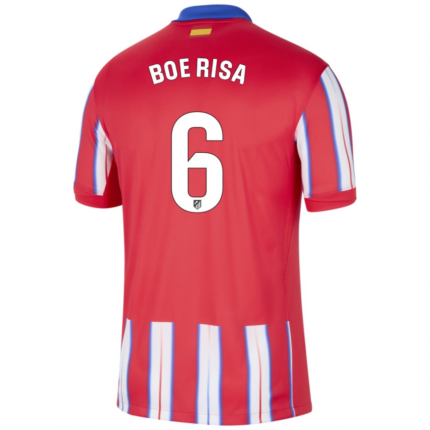 Niño Camiseta Vilde Bøe Risa #6 Rojo Blanco Azul 1ª Equipación 2024/25 La Camisa México