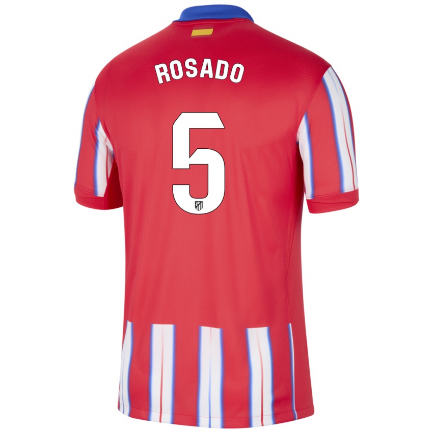 Niño Camiseta Diego Rosado #5 Rojo Blanco Azul 1ª Equipación 2024/25 La Camisa México