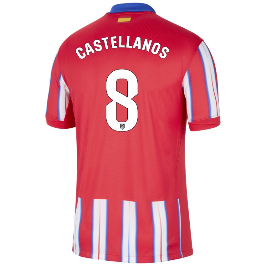 Niño Camiseta Jorge Castellanos #8 Rojo Blanco Azul 1ª Equipación 2024/25 La Camisa México