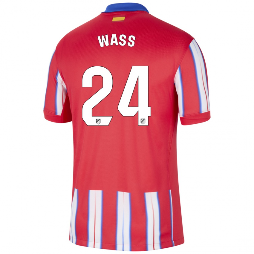 Niño Camiseta Daniel Wass #24 Rojo Blanco Azul 1ª Equipación 2024/25 La Camisa México