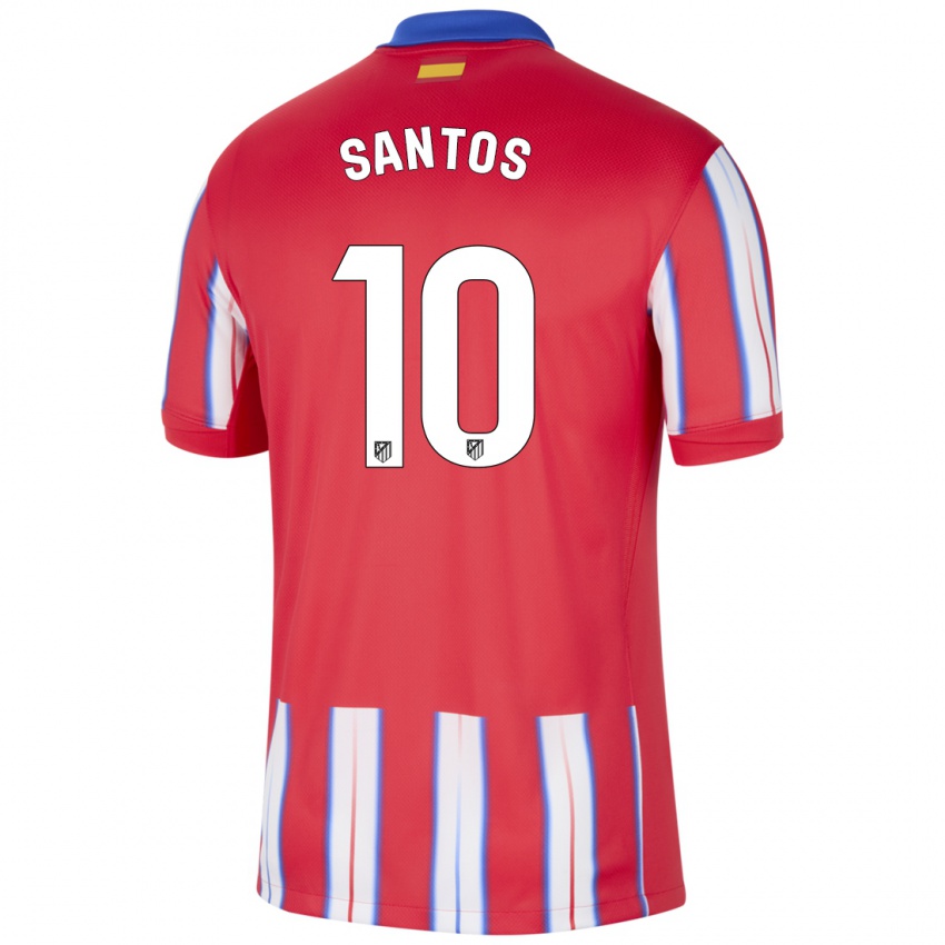 Niño Camiseta Leicy Santos #10 Rojo Blanco Azul 1ª Equipación 2024/25 La Camisa México