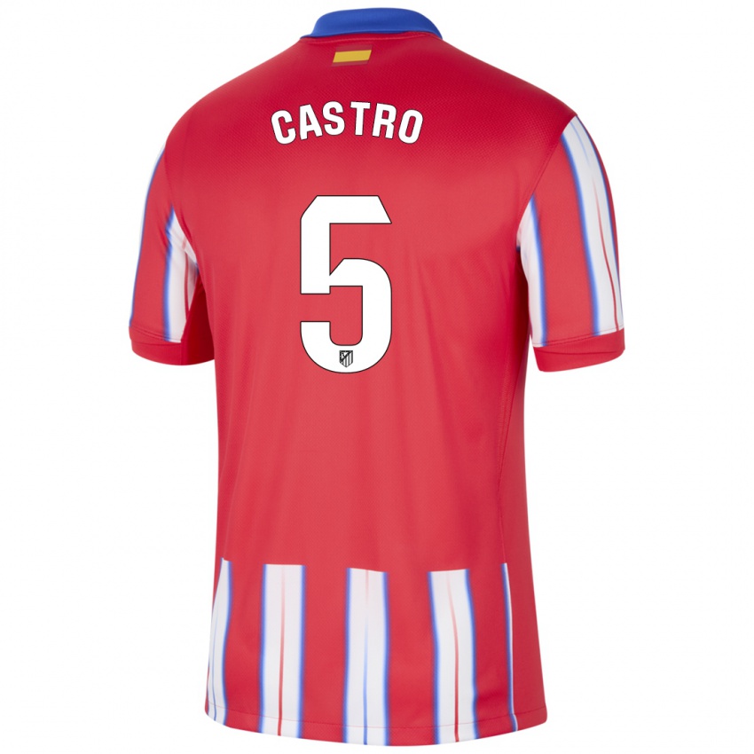 Niño Camiseta Oscar Castro #5 Rojo Blanco Azul 1ª Equipación 2024/25 La Camisa México