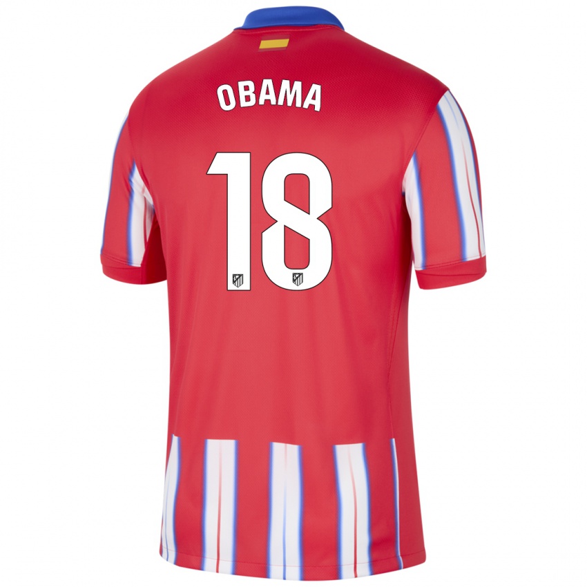 Niño Camiseta Salomon Obama #18 Rojo Blanco Azul 1ª Equipación 2024/25 La Camisa México