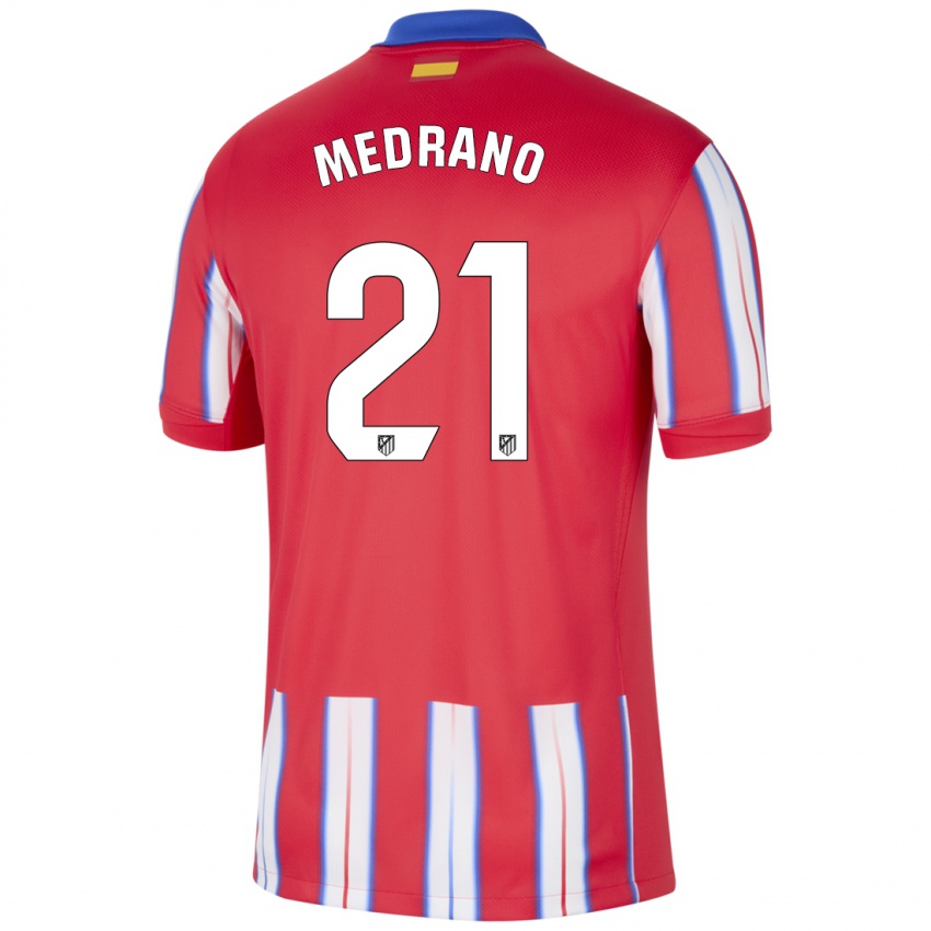 Niño Camiseta Fernando Medrano #21 Rojo Blanco Azul 1ª Equipación 2024/25 La Camisa México