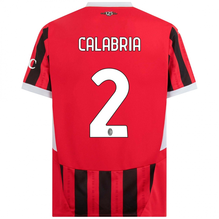 Niño Camiseta Davide Calabria #2 Rojo Negro 1ª Equipación 2024/25 La Camisa México