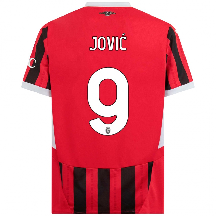 Niño Camiseta Luka Jovic #9 Rojo Negro 1ª Equipación 2024/25 La Camisa México