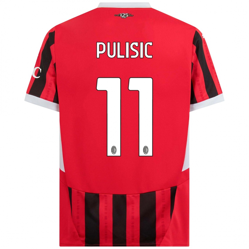 Niño Camiseta Christian Pulisic #11 Rojo Negro 1ª Equipación 2024/25 La Camisa México