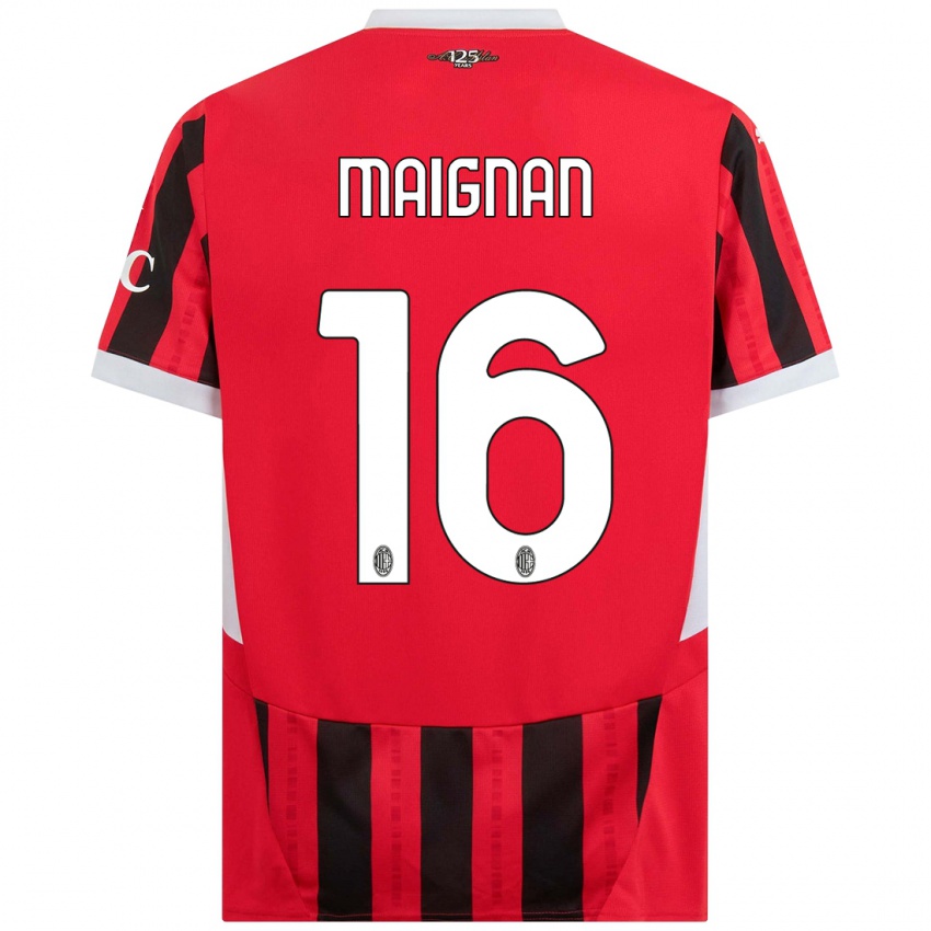 Niño Camiseta Mike Maignan #16 Rojo Negro 1ª Equipación 2024/25 La Camisa México