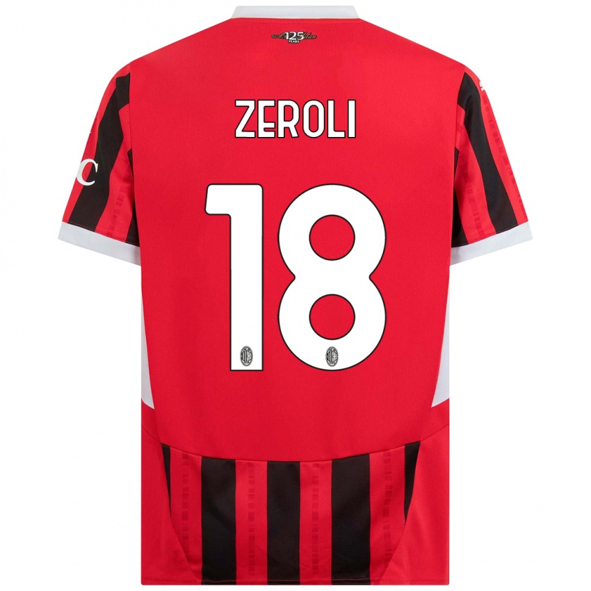 Niño Camiseta Kevin Zeroli #18 Rojo Negro 1ª Equipación 2024/25 La Camisa México