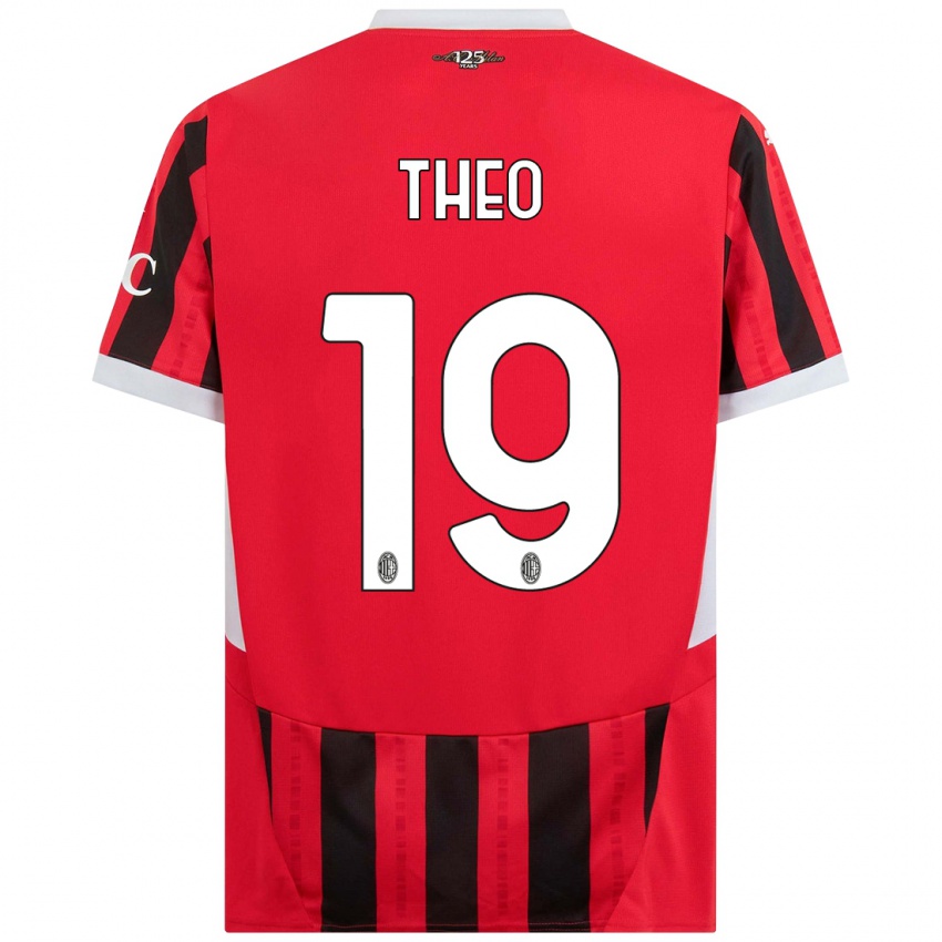 Niño Camiseta Theo Hernandez #19 Rojo Negro 1ª Equipación 2024/25 La Camisa México