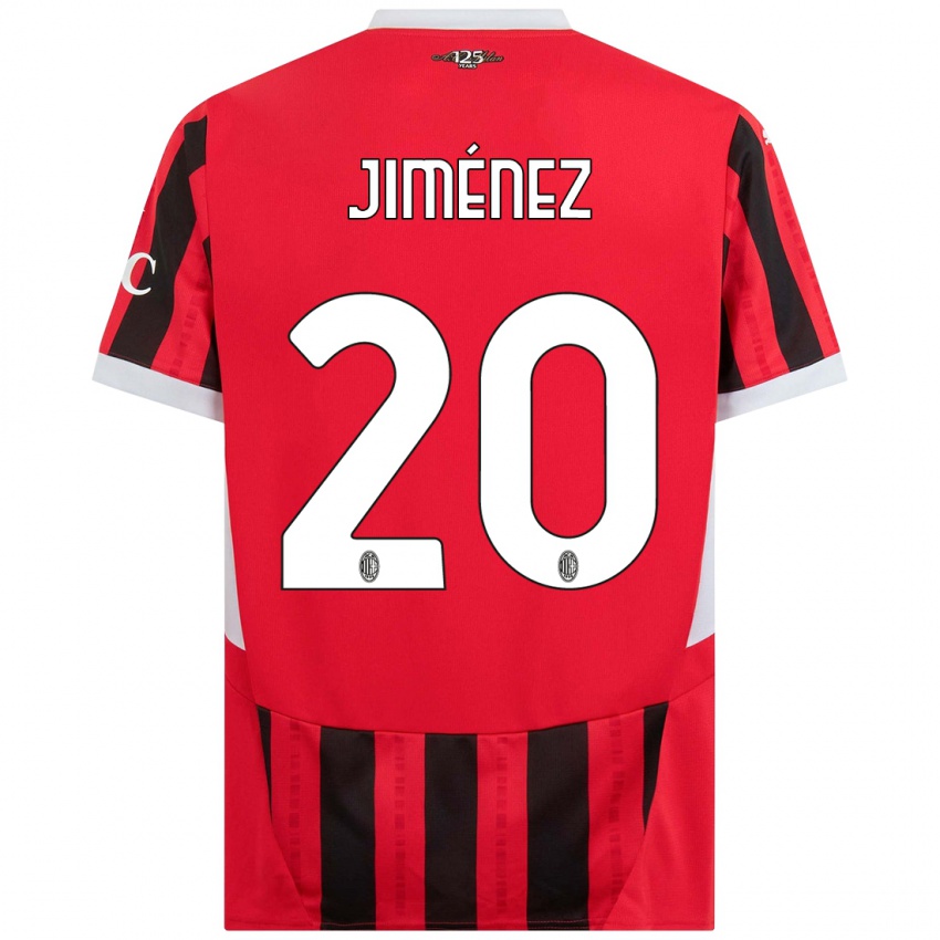 Niño Camiseta Álex Jiménez #20 Rojo Negro 1ª Equipación 2024/25 La Camisa México