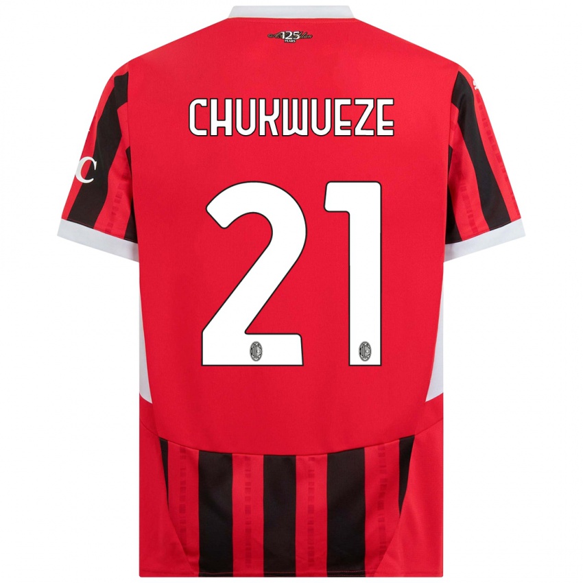 Niño Camiseta Samuel Chukwueze #21 Rojo Negro 1ª Equipación 2024/25 La Camisa México