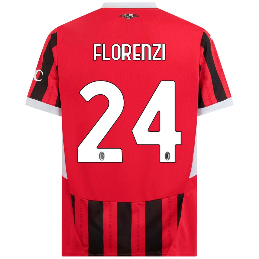 Niño Camiseta Alessandro Florenzi #24 Rojo Negro 1ª Equipación 2024/25 La Camisa México