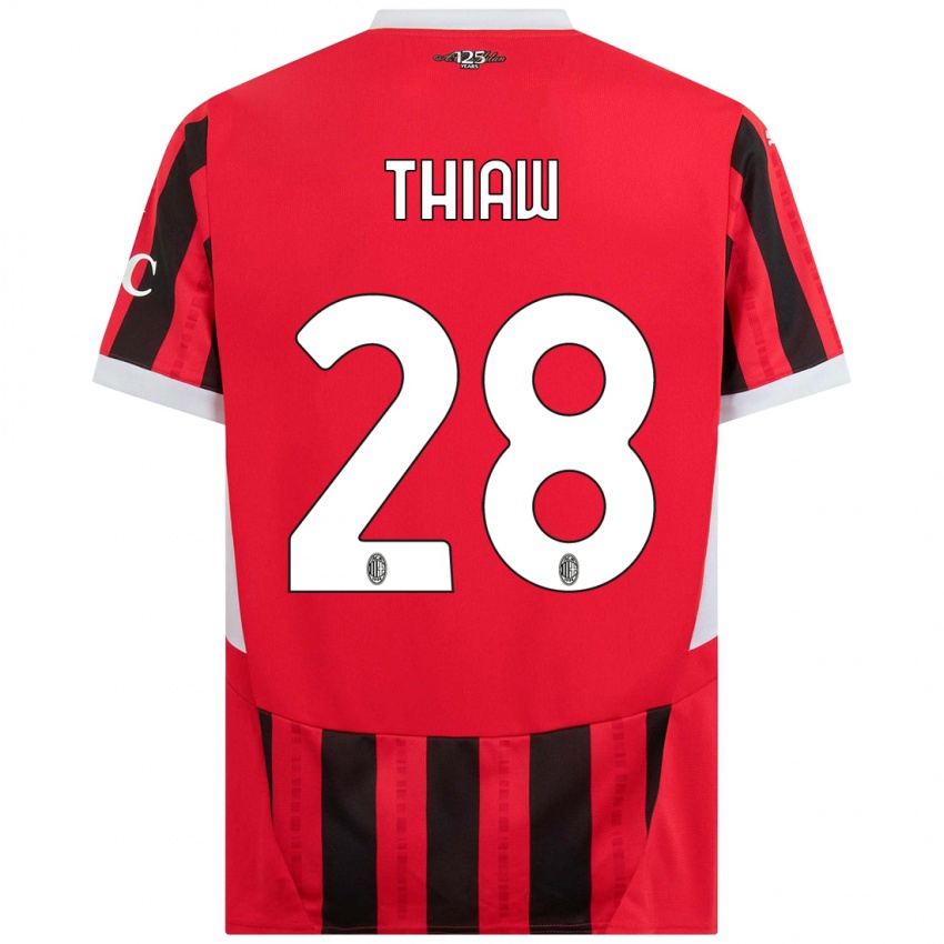 Niño Camiseta Malick Thiaw #28 Rojo Negro 1ª Equipación 2024/25 La Camisa México