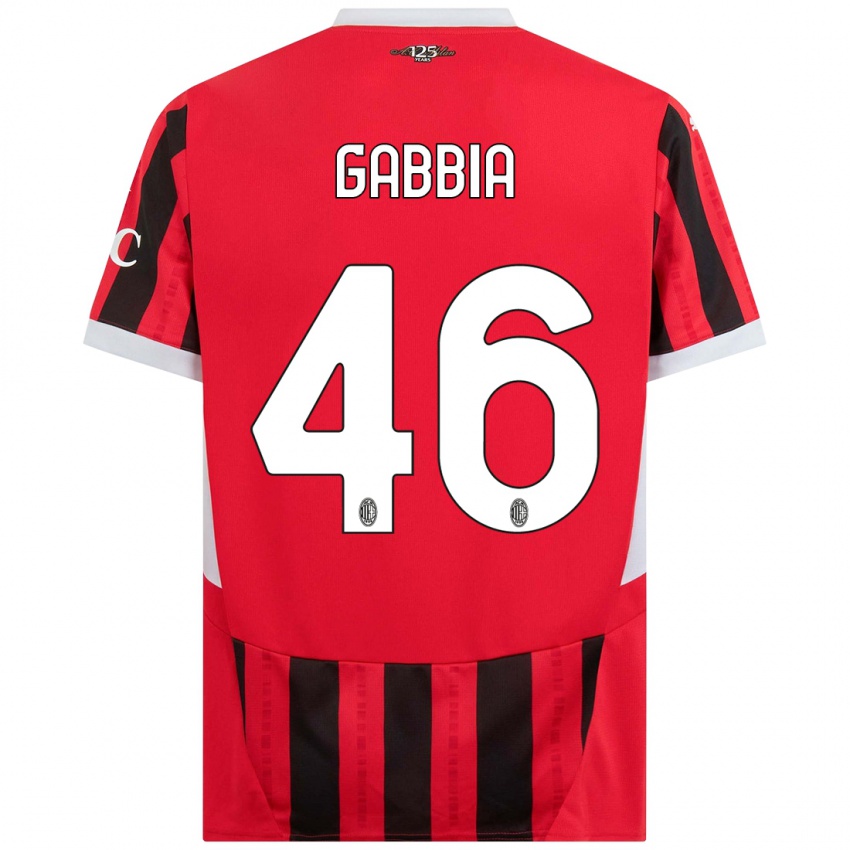 Niño Camiseta Matteo Gabbia #46 Rojo Negro 1ª Equipación 2024/25 La Camisa México