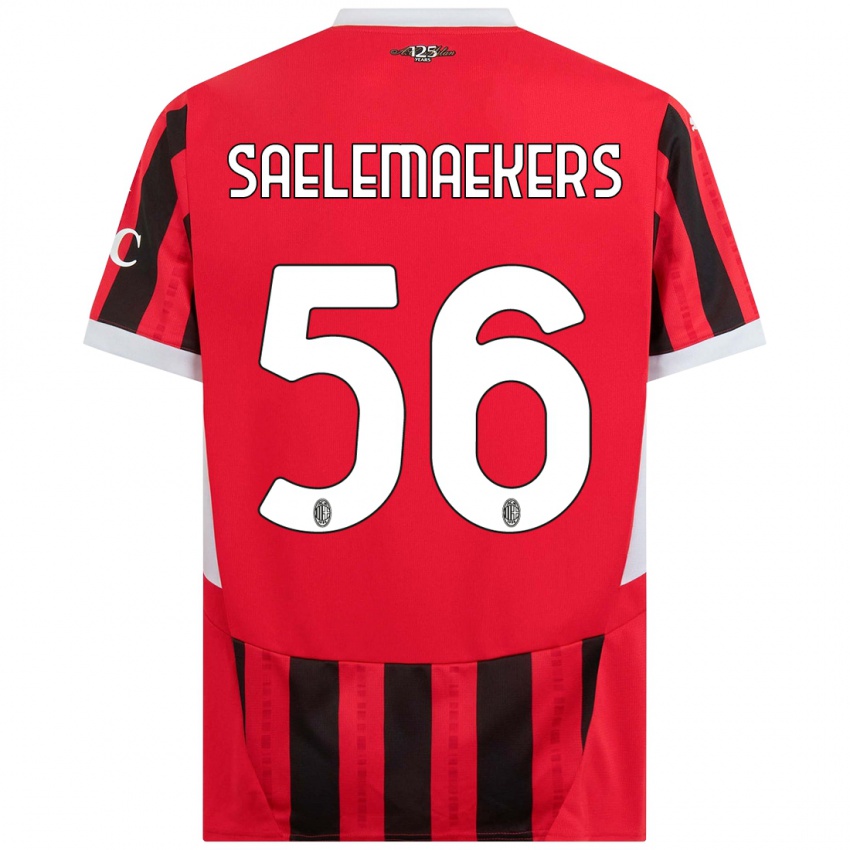 Niño Camiseta Alexis Saelemaekers #56 Rojo Negro 1ª Equipación 2024/25 La Camisa México