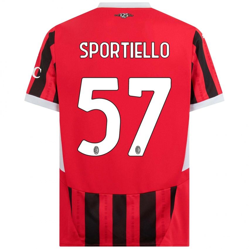 Niño Camiseta Marco Sportiello #57 Rojo Negro 1ª Equipación 2024/25 La Camisa México