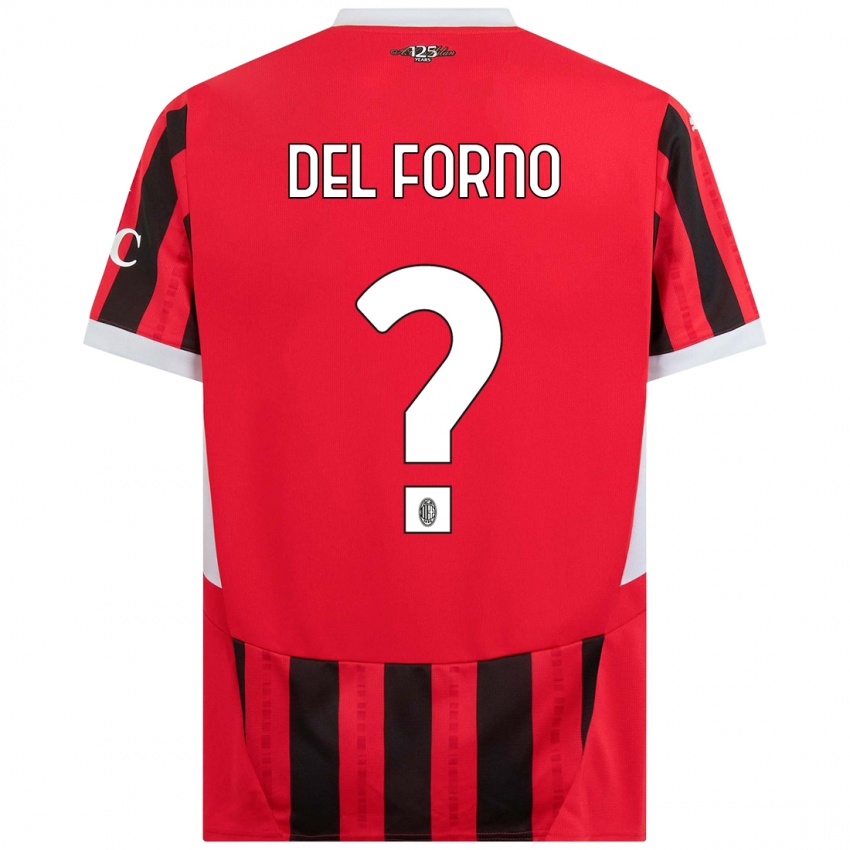 Niño Camiseta Luca Del Forno #0 Rojo Negro 1ª Equipación 2024/25 La Camisa México