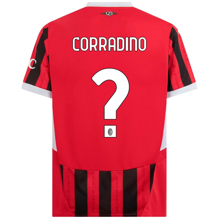 Niño Camiseta Riccardo Corradino #0 Rojo Negro 1ª Equipación 2024/25 La Camisa México