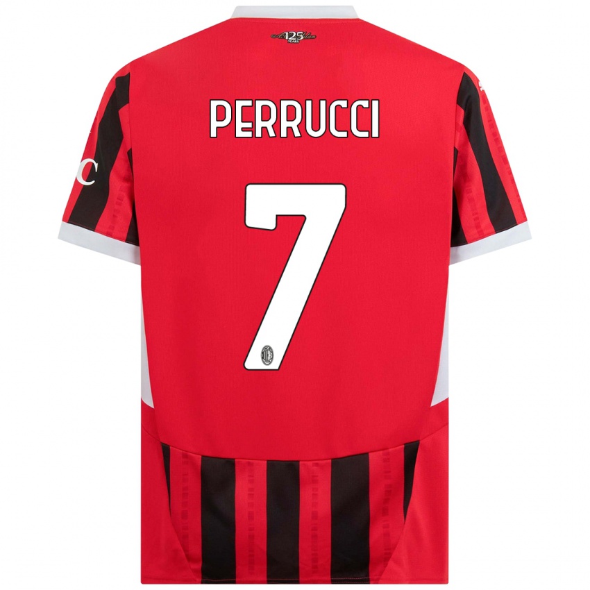 Niño Camiseta Vincenzo Perrucci #7 Rojo Negro 1ª Equipación 2024/25 La Camisa México