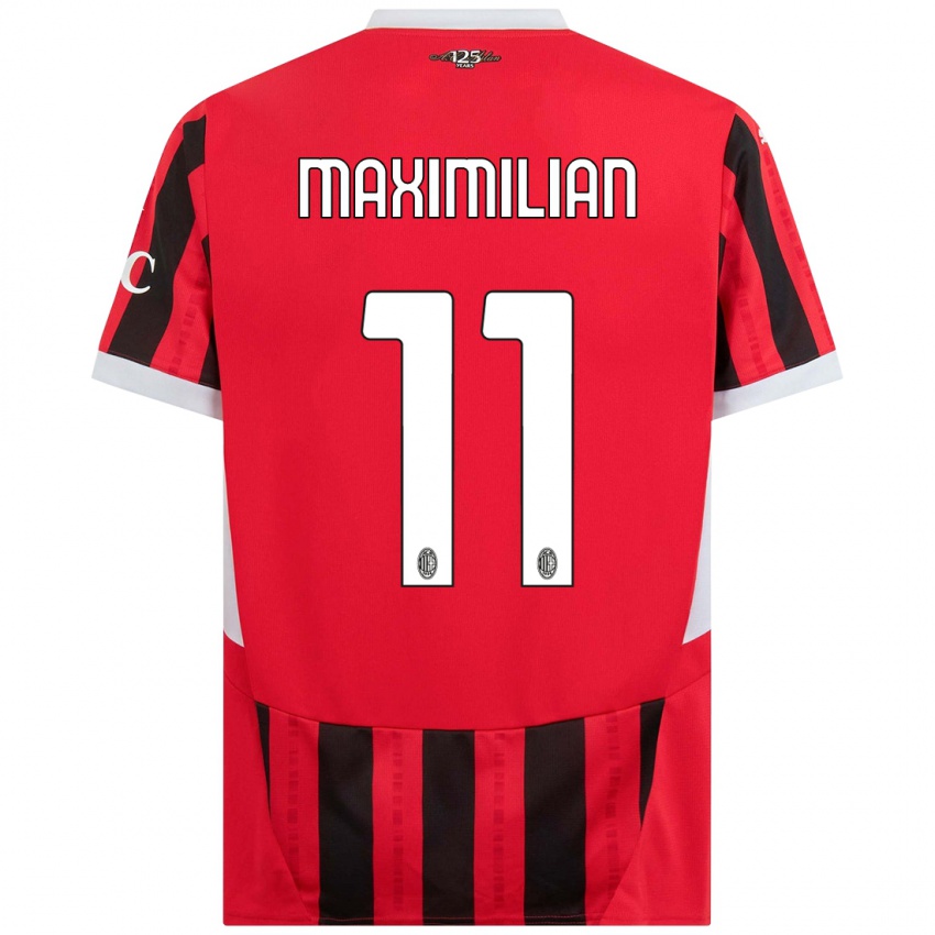 Niño Camiseta Maximilian Ibrahimović #11 Rojo Negro 1ª Equipación 2024/25 La Camisa México