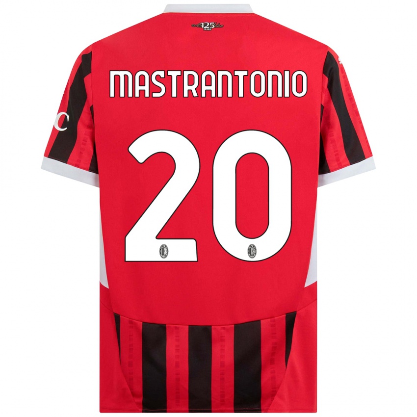 Niño Camiseta Davide Mastrantonio #20 Rojo Negro 1ª Equipación 2024/25 La Camisa México