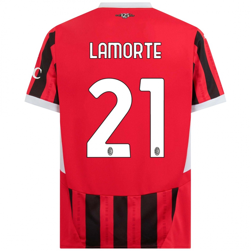 Niño Camiseta Alessandro Lamorte #21 Rojo Negro 1ª Equipación 2024/25 La Camisa México