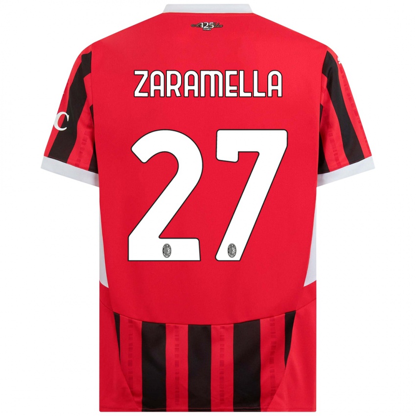 Niño Camiseta Mattia Zaramella #27 Rojo Negro 1ª Equipación 2024/25 La Camisa México