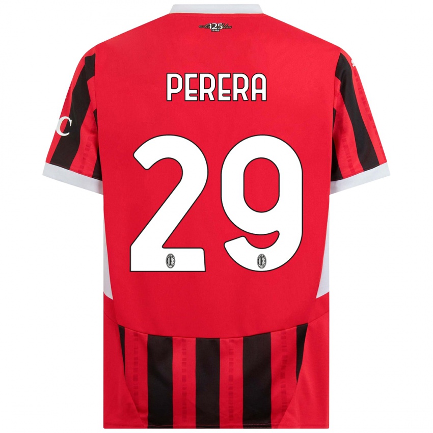 Niño Camiseta Nirash Perera #29 Rojo Negro 1ª Equipación 2024/25 La Camisa México