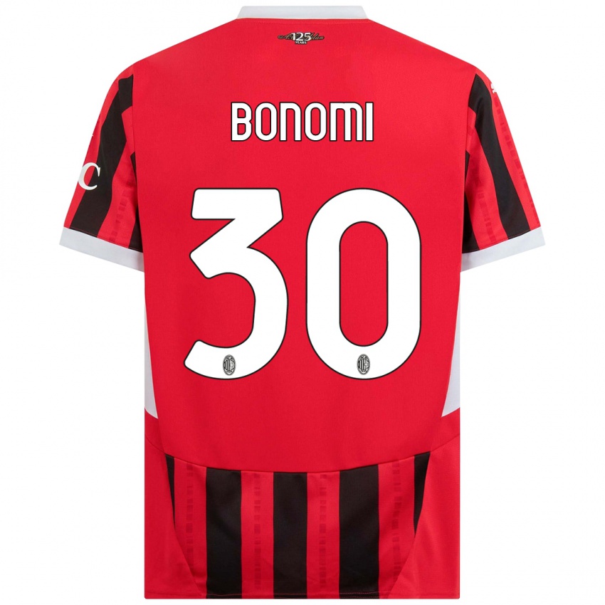 Niño Camiseta Alessandro Bonomi #30 Rojo Negro 1ª Equipación 2024/25 La Camisa México