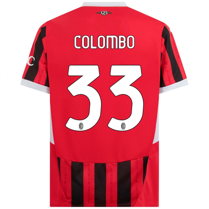 Niño Camiseta Federico Colombo #33 Rojo Negro 1ª Equipación 2024/25 La Camisa México