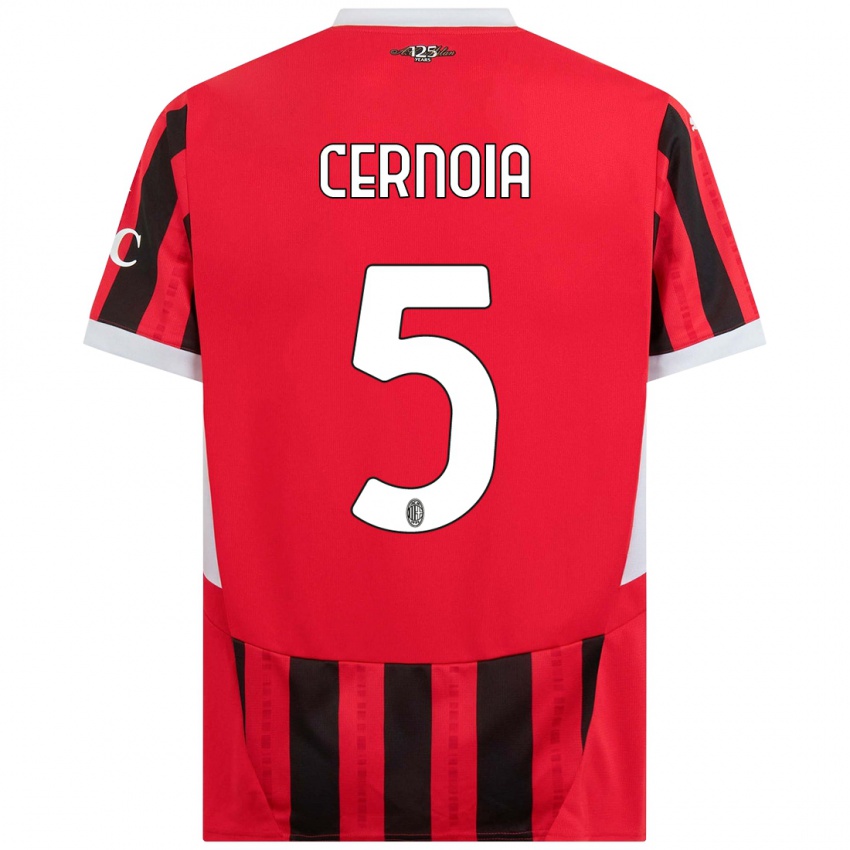 Niño Camiseta Valentina Cernoia #5 Rojo Negro 1ª Equipación 2024/25 La Camisa México