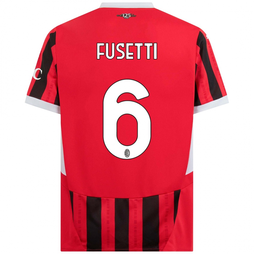 Niño Camiseta Laura Fusetti #6 Rojo Negro 1ª Equipación 2024/25 La Camisa México