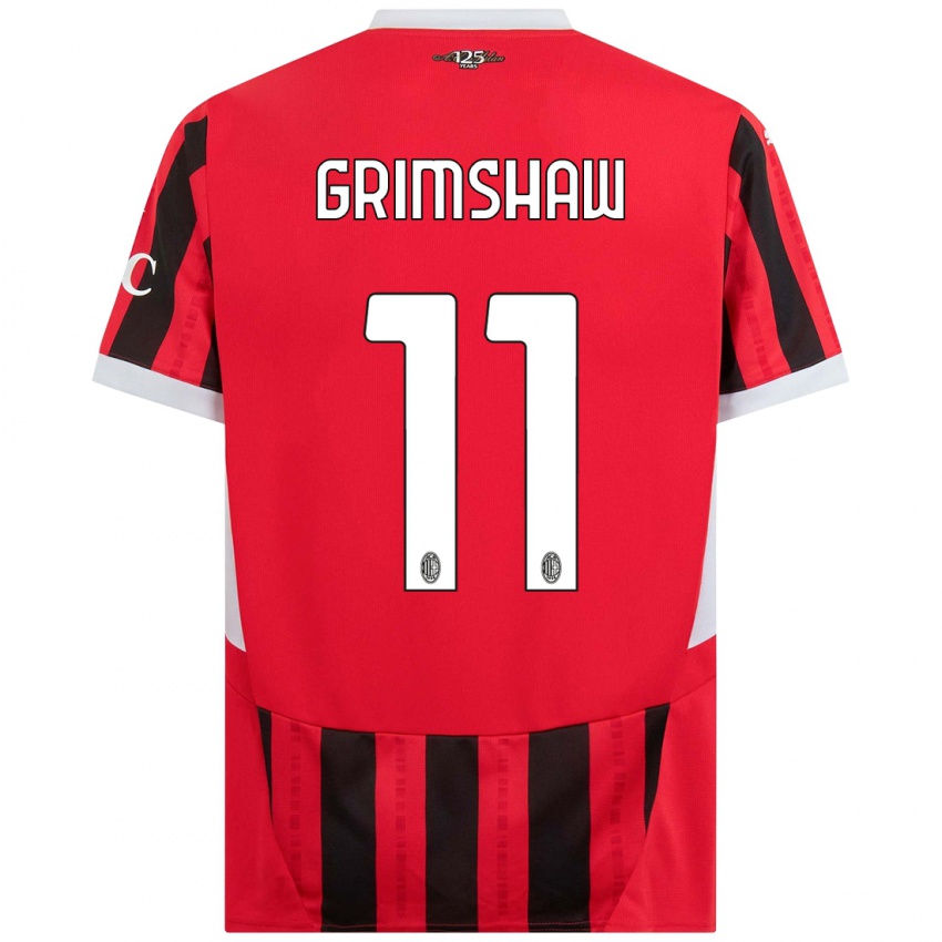 Niño Camiseta Christy Grimshaw #11 Rojo Negro 1ª Equipación 2024/25 La Camisa México