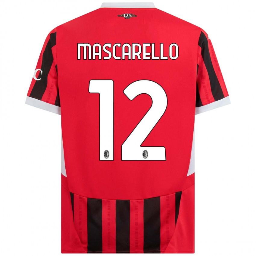 Niño Camiseta Marta Mascarello #12 Rojo Negro 1ª Equipación 2024/25 La Camisa México