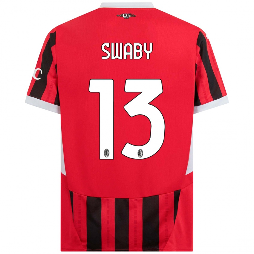 Niño Camiseta Allyson Swaby #13 Rojo Negro 1ª Equipación 2024/25 La Camisa México