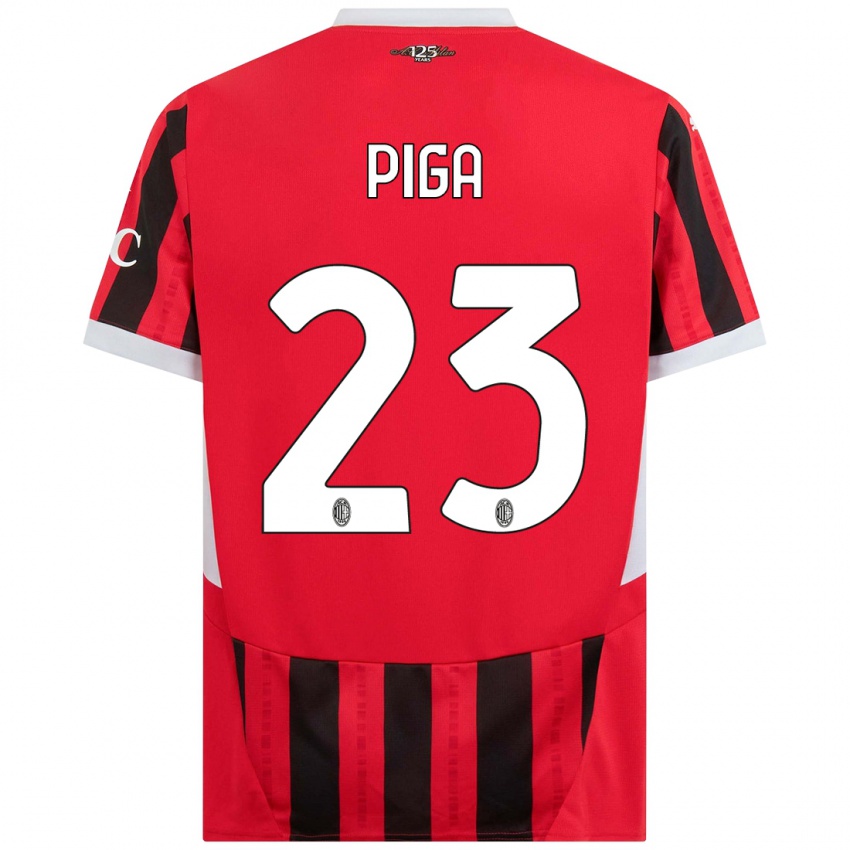 Niño Camiseta Julie Piga #23 Rojo Negro 1ª Equipación 2024/25 La Camisa México