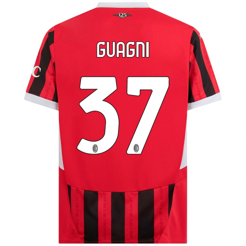 Niño Camiseta Alia Guagni #37 Rojo Negro 1ª Equipación 2024/25 La Camisa México