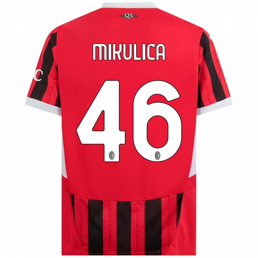 Niño Camiseta Petra Mikulica #46 Rojo Negro 1ª Equipación 2024/25 La Camisa México