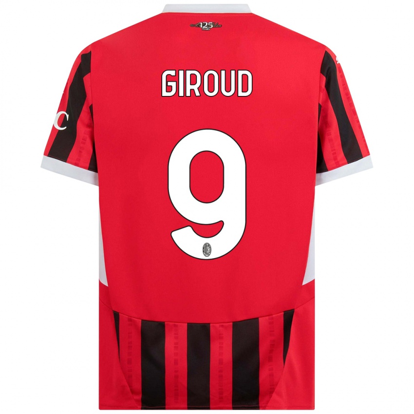 Niño Camiseta Olivier Giroud #9 Rojo Negro 1ª Equipación 2024/25 La Camisa México