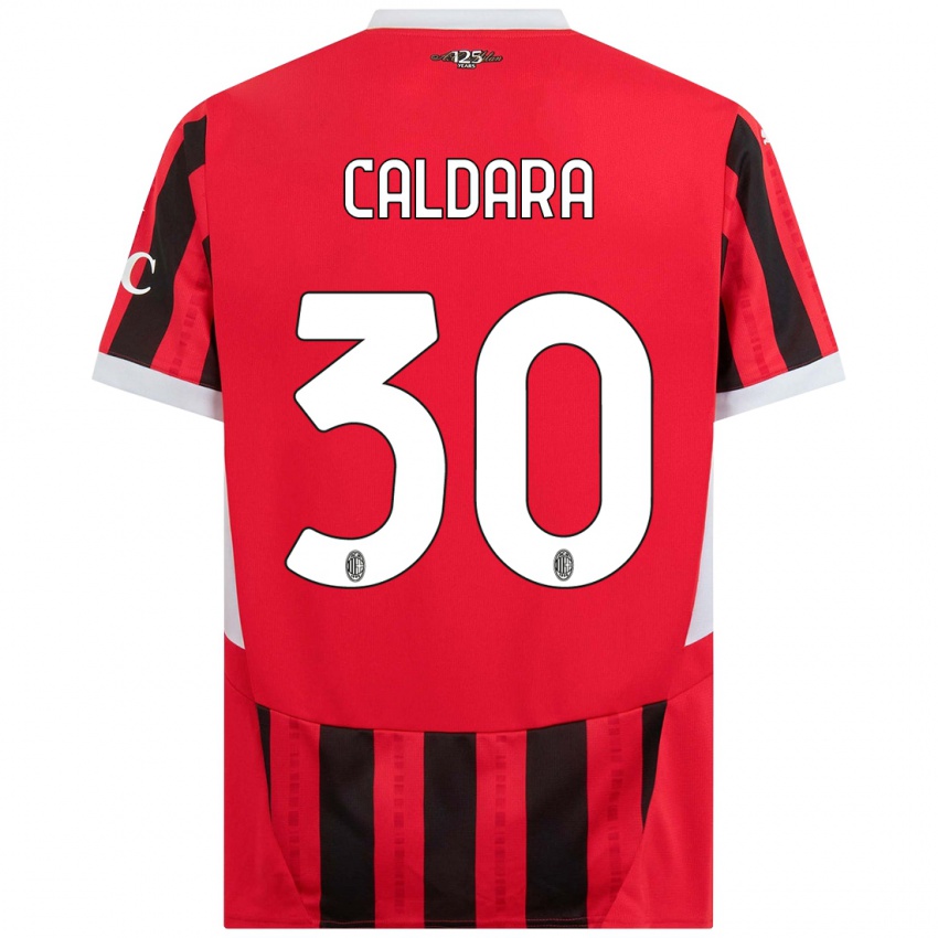 Niño Camiseta Mattia Caldara #30 Rojo Negro 1ª Equipación 2024/25 La Camisa México