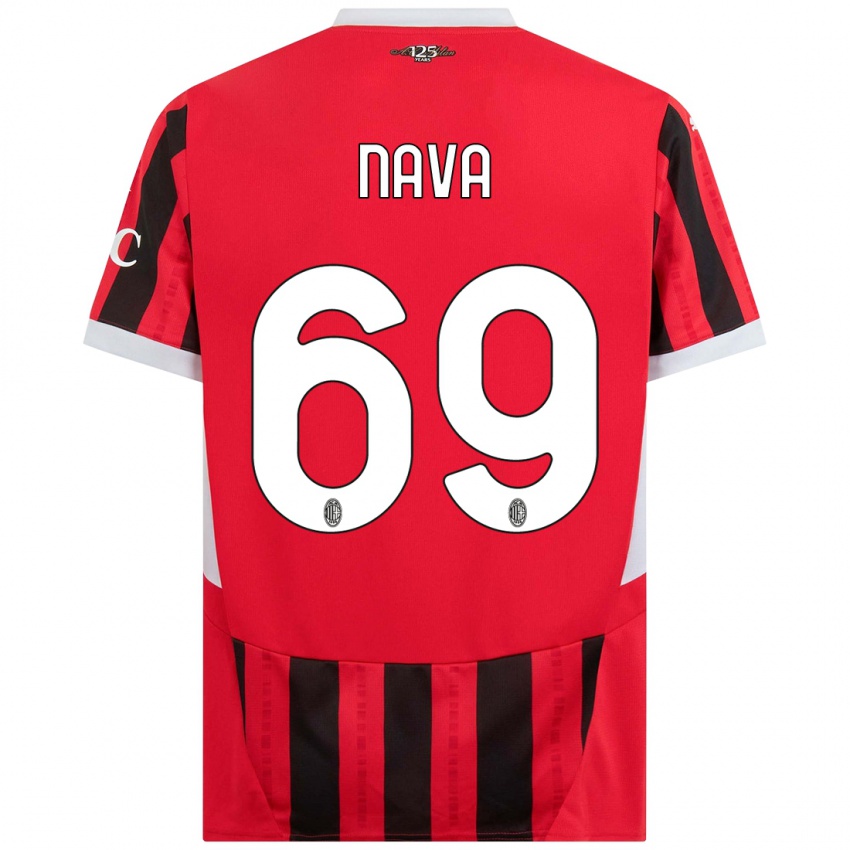 Niño Camiseta Lapo Nava #69 Rojo Negro 1ª Equipación 2024/25 La Camisa México