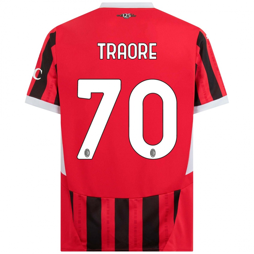 Niño Camiseta Chaka Traore #70 Rojo Negro 1ª Equipación 2024/25 La Camisa México