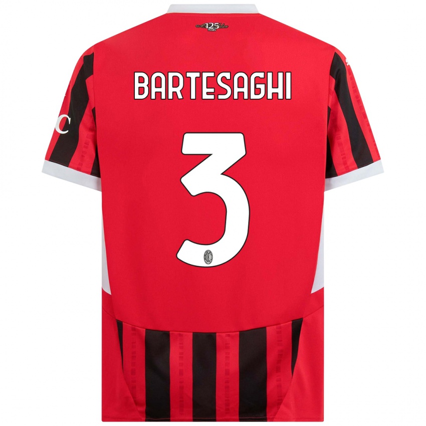 Niño Camiseta Davide Bartesaghi #3 Rojo Negro 1ª Equipación 2024/25 La Camisa México