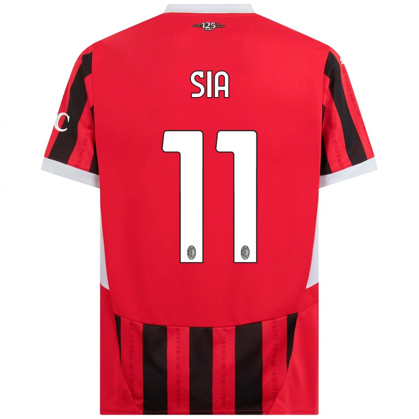 Niño Camiseta Diego Sia #11 Rojo Negro 1ª Equipación 2024/25 La Camisa México