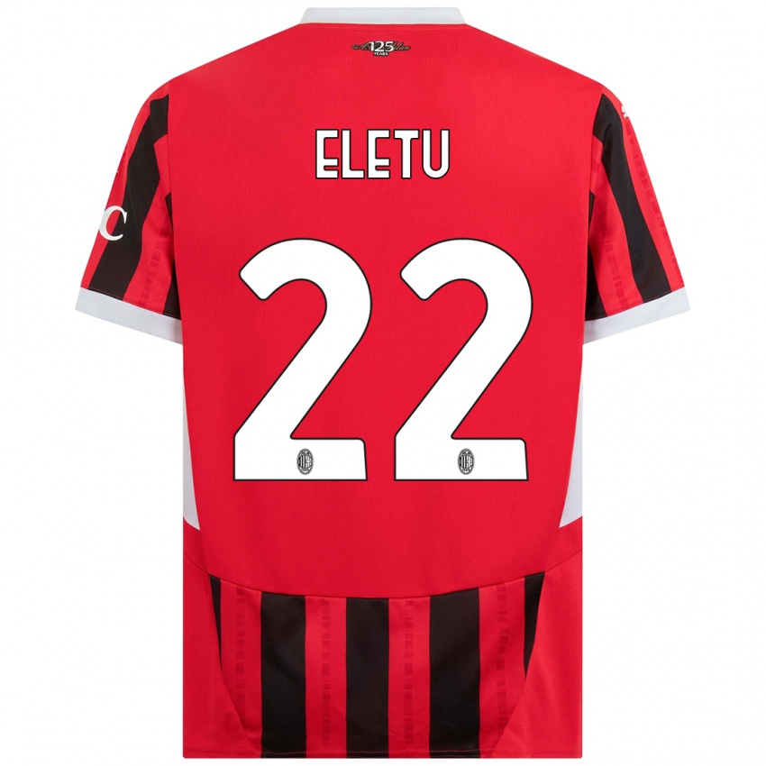 Niño Camiseta Victor Eletu #22 Rojo Negro 1ª Equipación 2024/25 La Camisa México