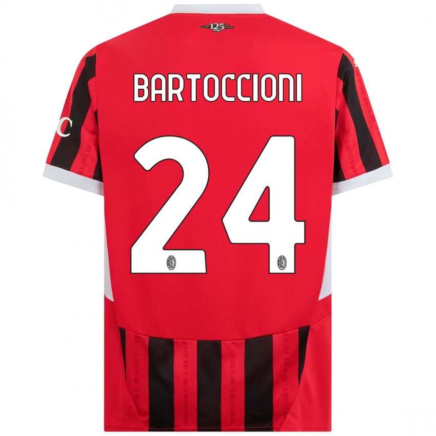 Niño Camiseta Andrea Bartoccioni #24 Rojo Negro 1ª Equipación 2024/25 La Camisa México