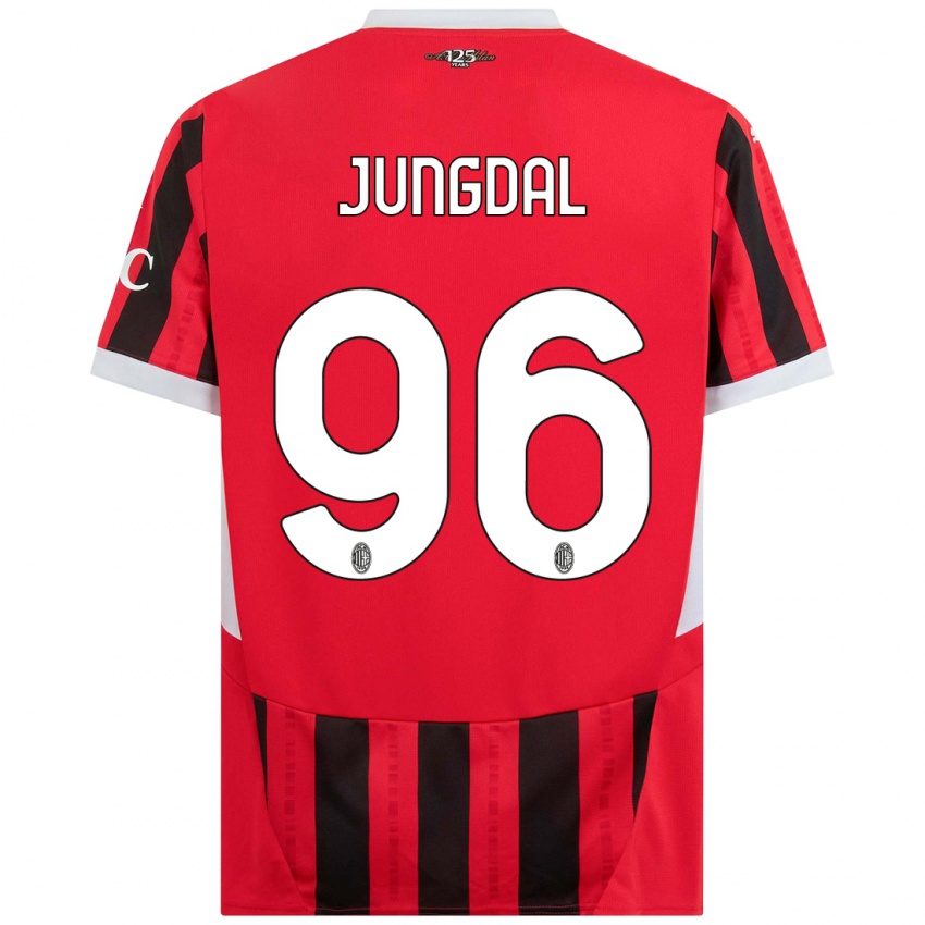 Niño Camiseta Andreas Jungdal #96 Rojo Negro 1ª Equipación 2024/25 La Camisa México